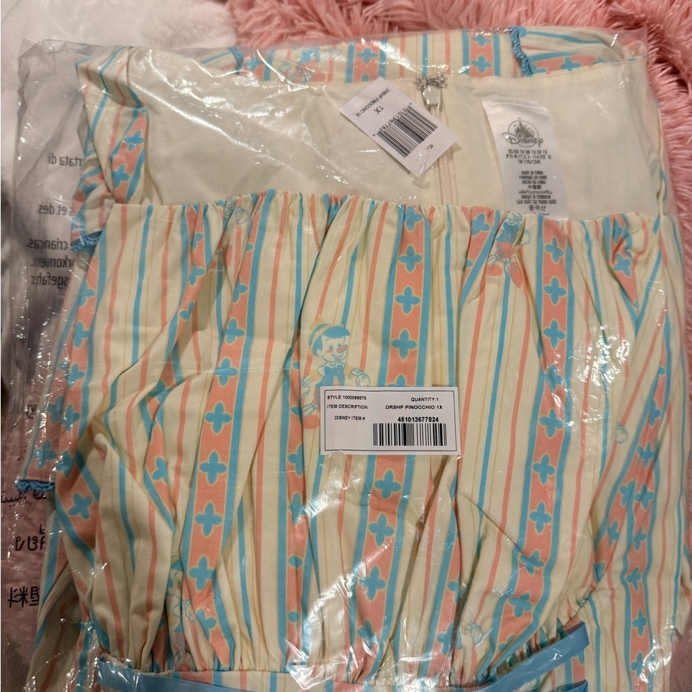 Disney Blue and Pink Pinocchio Midi Dress - Picture 5 of 6